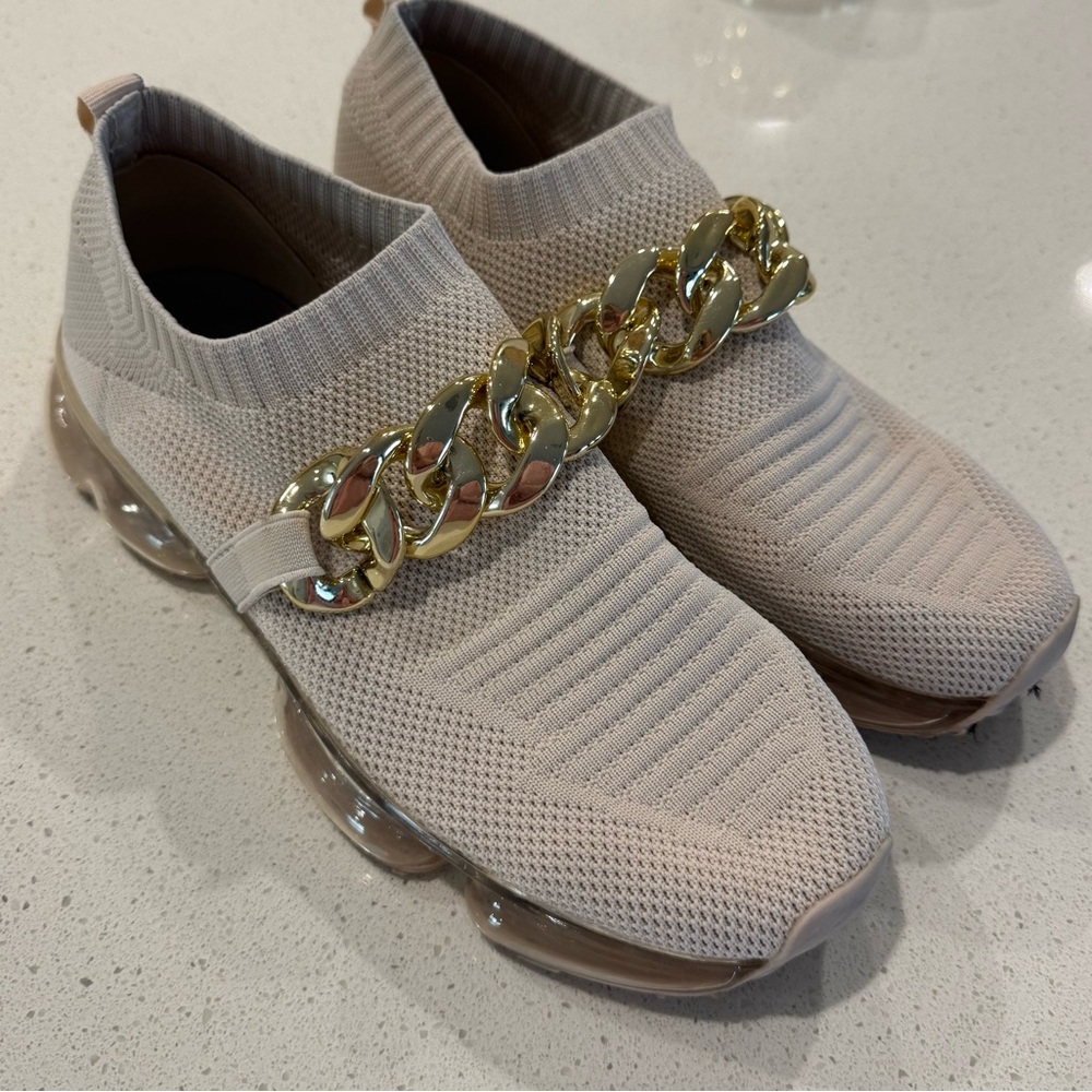 Gold Chain Knit Sneakers